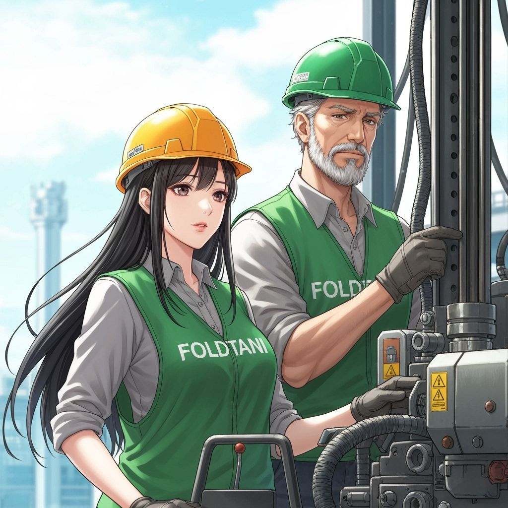 Korean Woman and Italian Man Working on Drilling Machine in ...