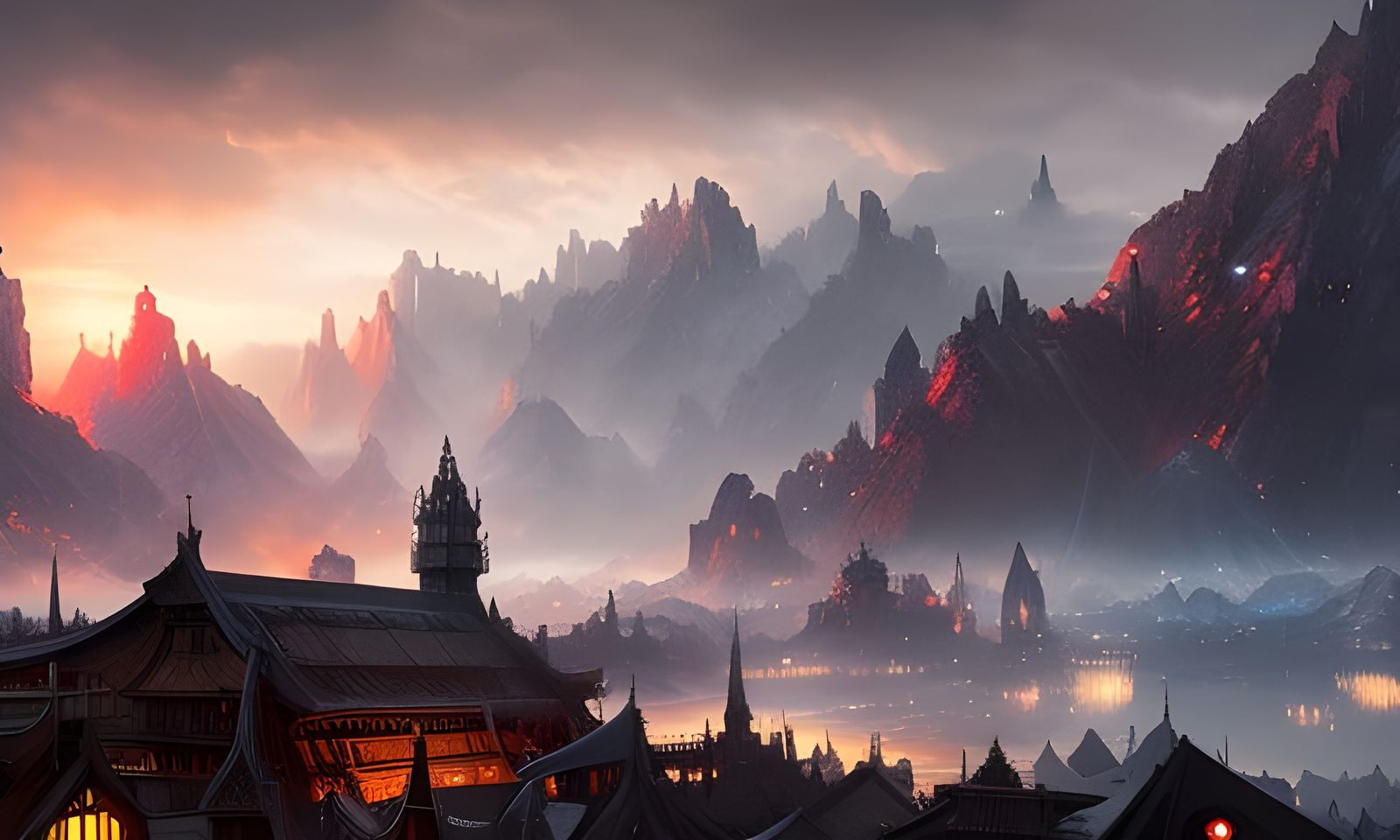 Dark Fantasy Village Concept Art in Unreal Engine