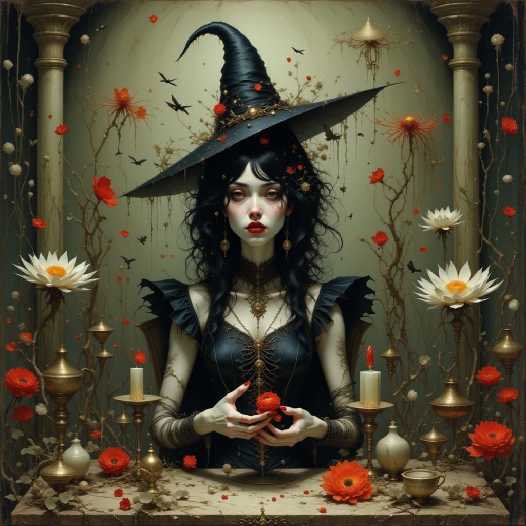 Occult Witch Gathering in Mystical Setting