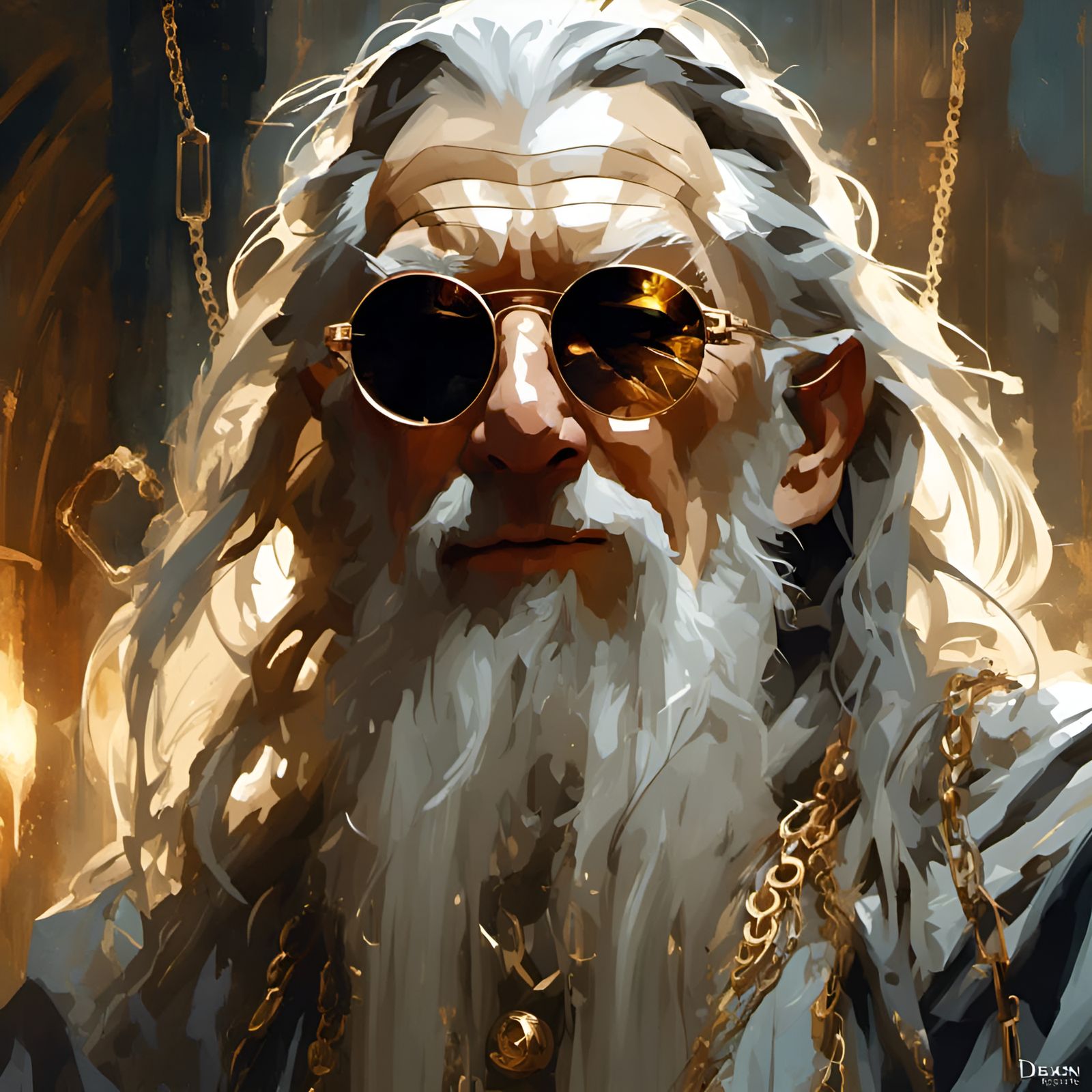 Gandalf's Extravagant Transformation in Maximalist Detail