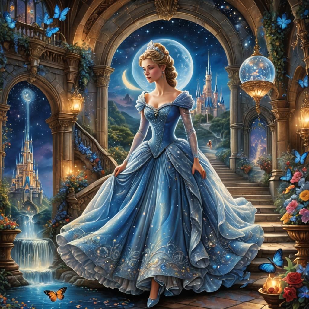 Cinderella's Magical Transformation: A Digital Painting