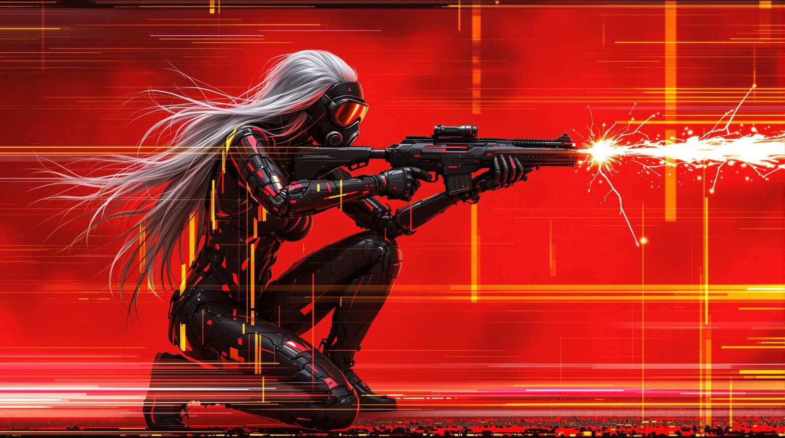 Glitched Cyberpunk Warrior