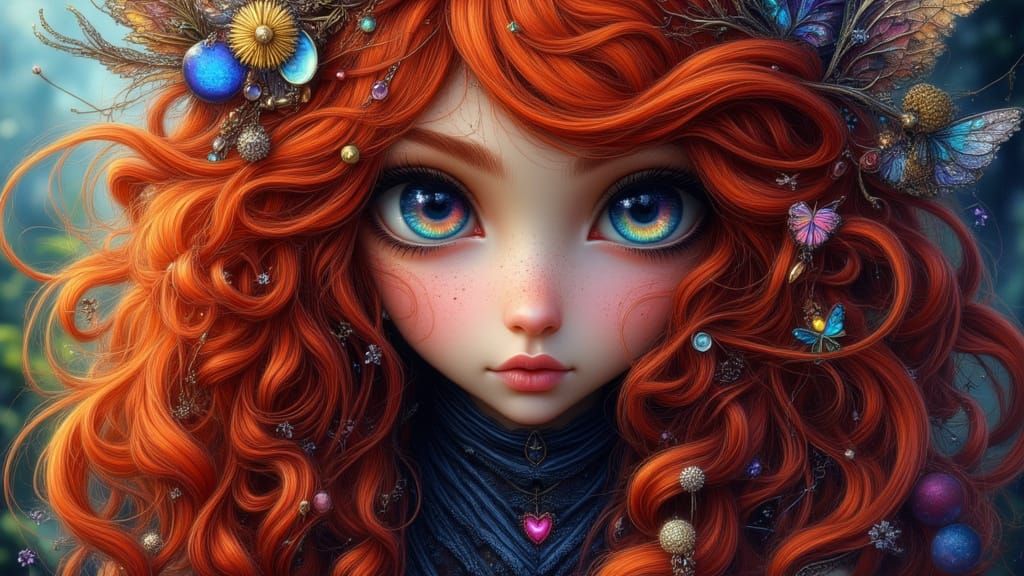 Whimsical Cyberpunk Princess in Bohemian Fairytale