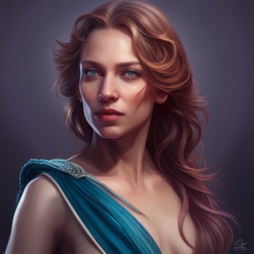 Hyperdetailed Portrait of a Woman in Art Nouveau Style