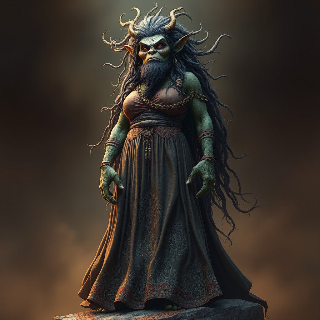 Ethereal Mama Troll Radiates Luxury in Fantasy Realm