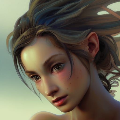 Angelic Troll Portrait in Digital Art Style