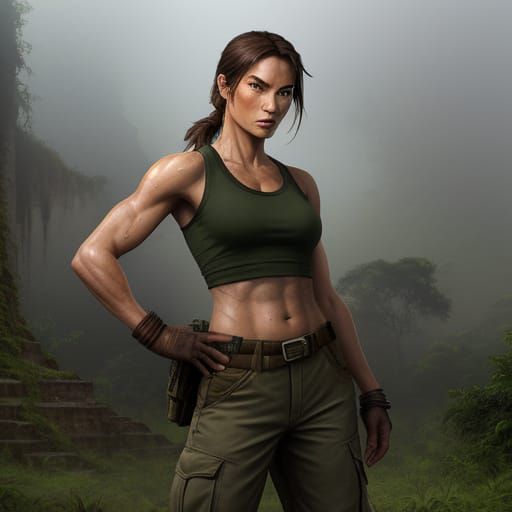 Epic Jungle Adventurer in Gritty Realism Style