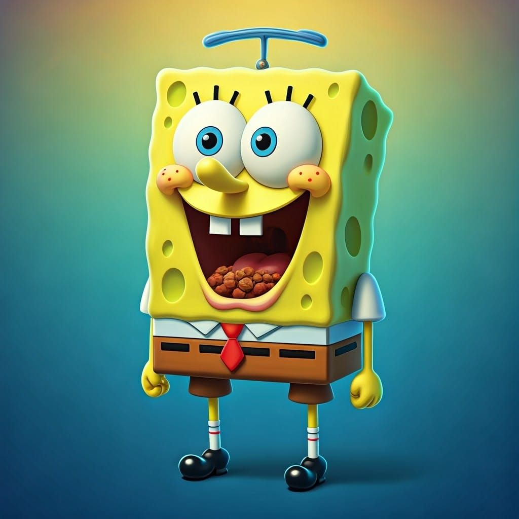 SpongeBob Enjoys Dog Food in Futuristic Bikini Bottom