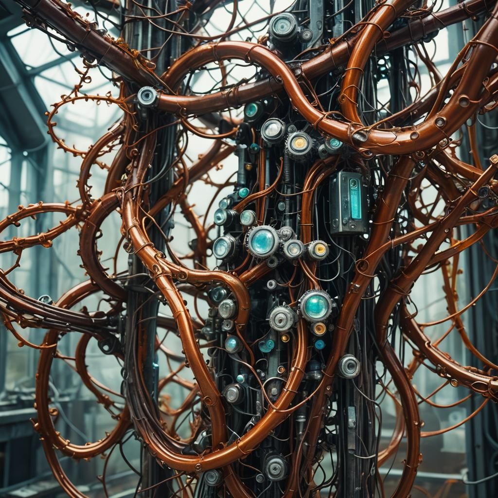 Organic Futurism: Vines Embrace Machinery