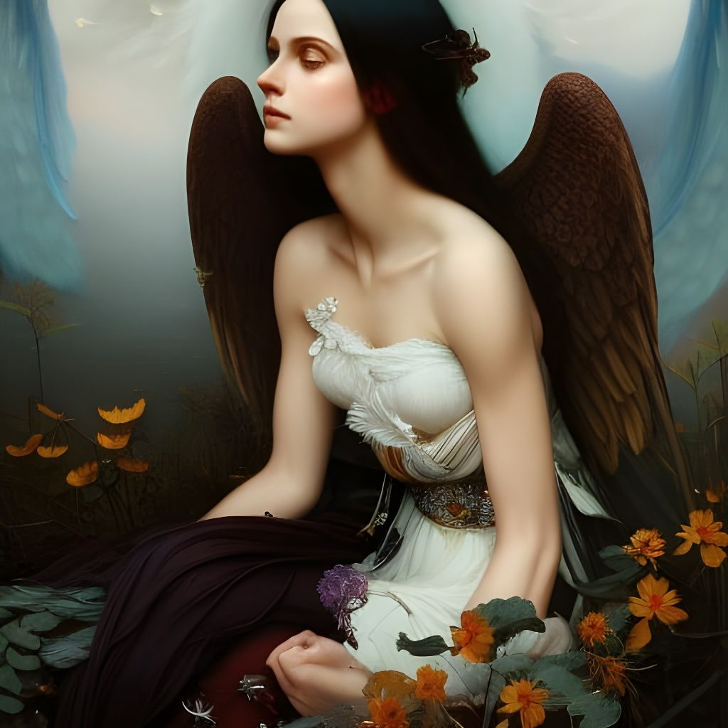 Angels Watching Over Dying Parent in Hyperrealism