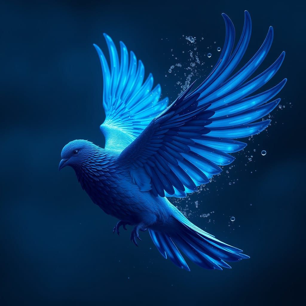 Ethereal Twilight Dove in Vibrant Colors, Fantasy Concept Ar...