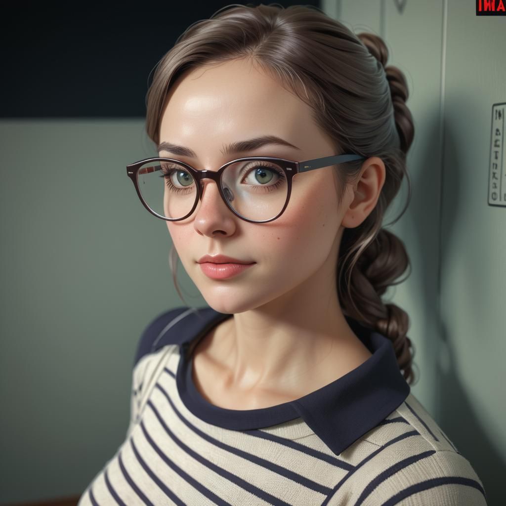 Beautiful Librarian Portrait in Academic Art Style