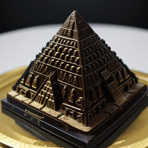 sarcophagus and pyramid made of chocolate