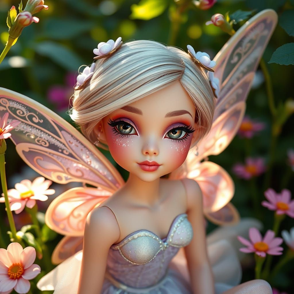 Whimsical Fairy in Enchanted Garden