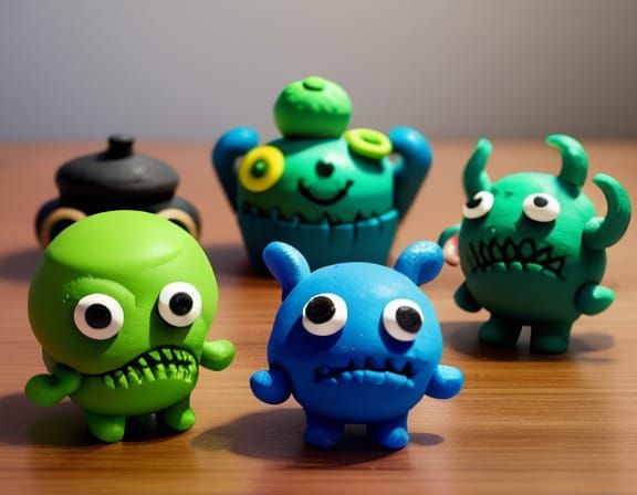 Cute Play Doh Monsters Wreaking Havoc