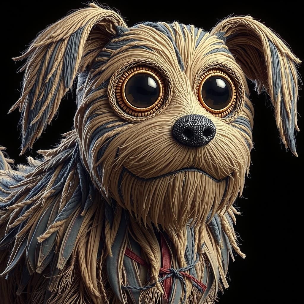 Hand-Embroidered Frog-Cat in Hyperrealistic 3D