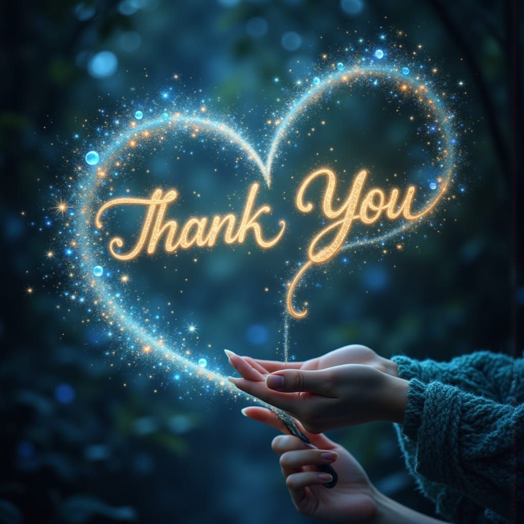 Enchanted Magic Wand Writes Thank You in Bioluminescent Neon