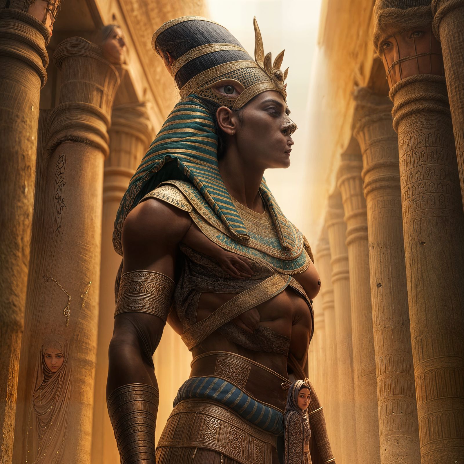 Ancient Egyptian Gods in Majestic Diorama