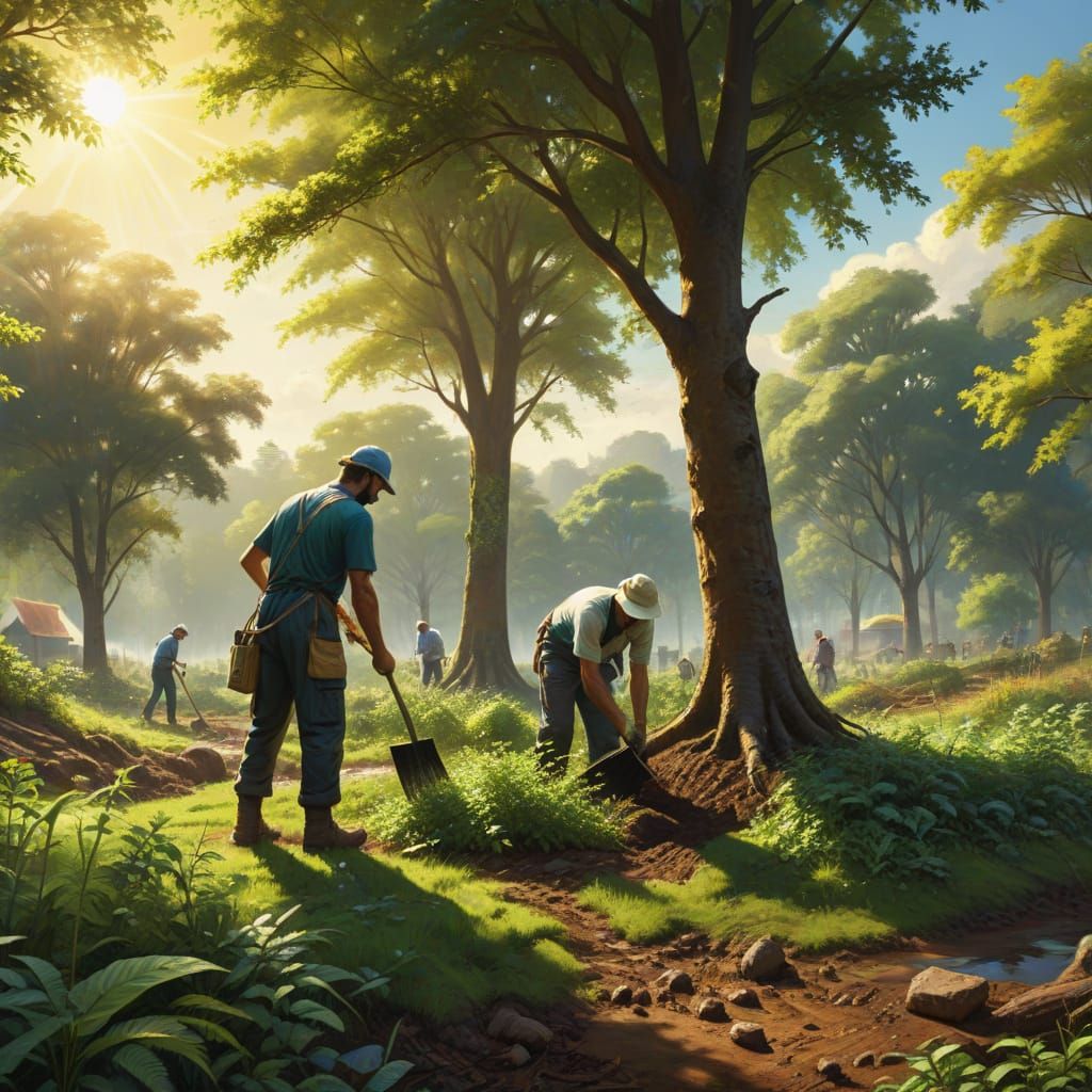 Environmentalism Concept Art: People Caring for Earth