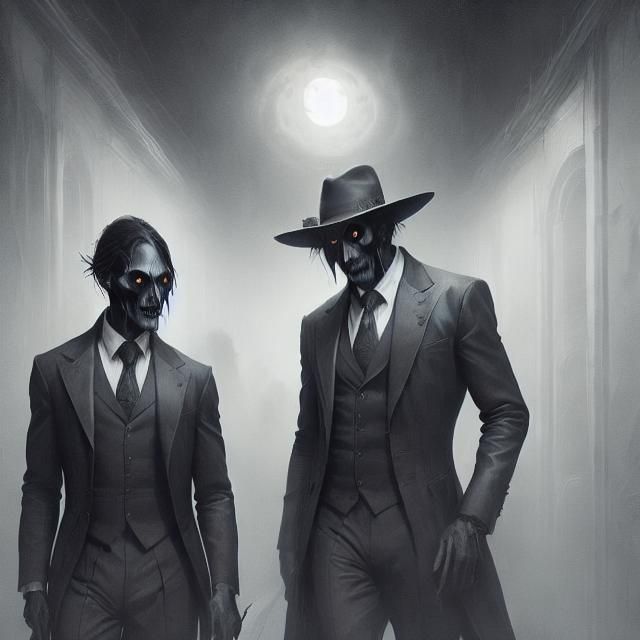 Shadow men in the hallway