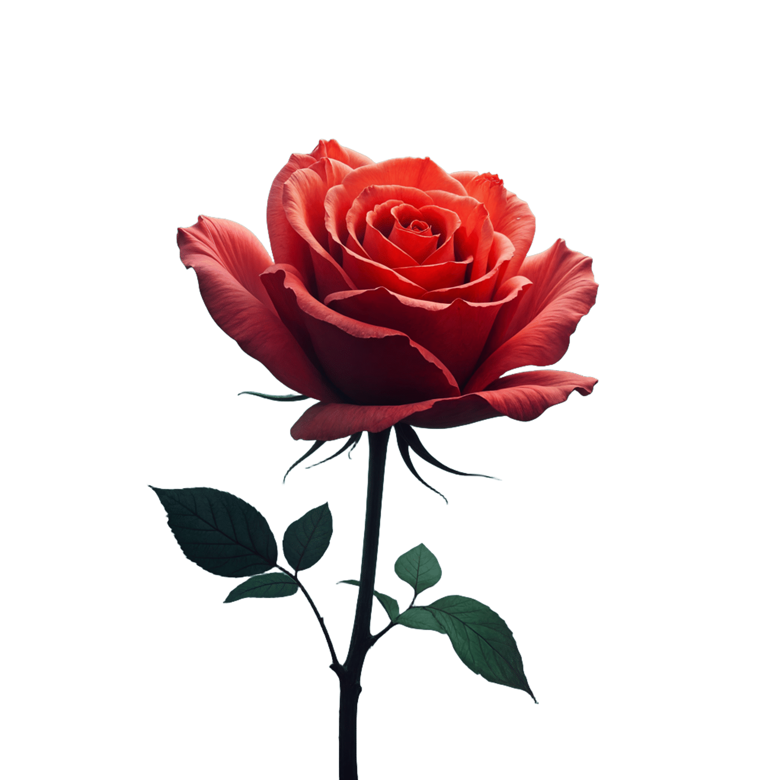 Single Rose Oil Painting in Detailed Matte Style