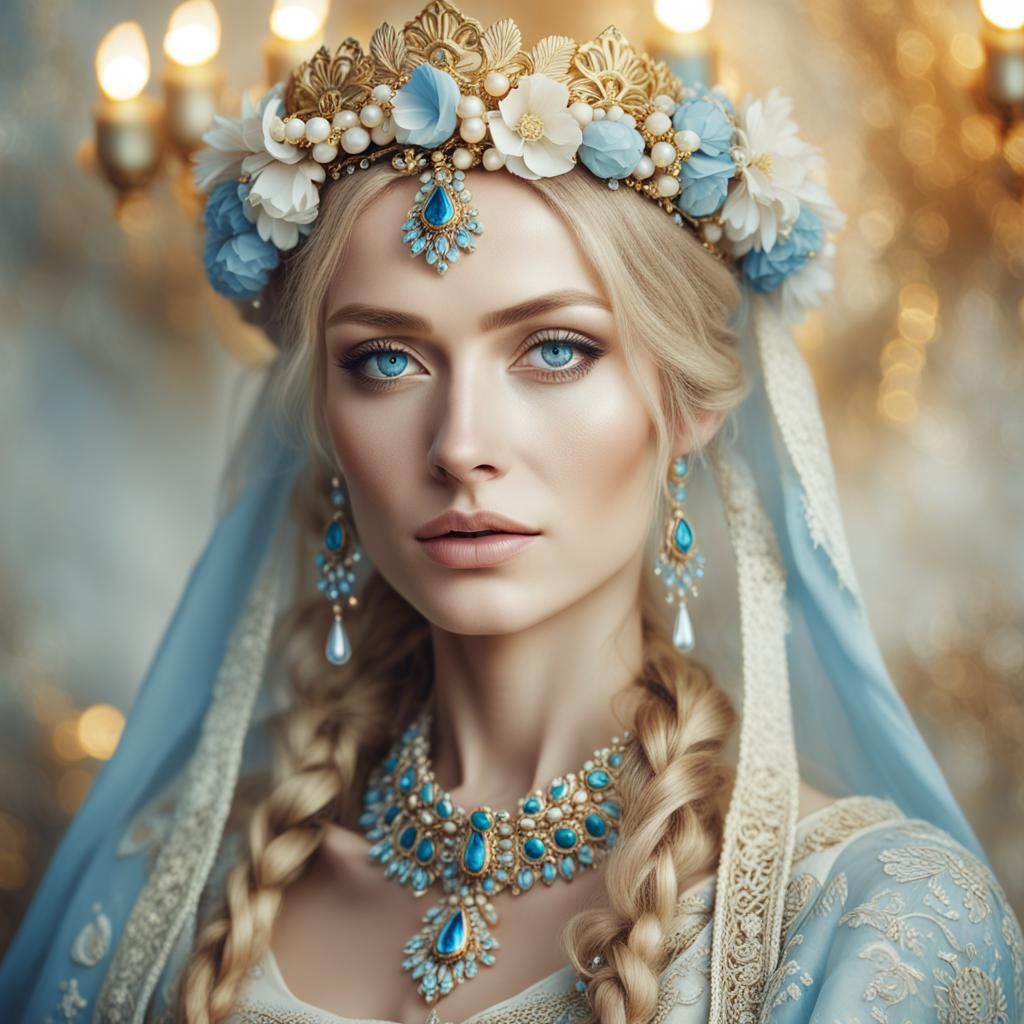 Ethereal Slavic Beauty in Traditional Dress