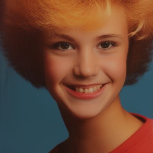 1980s Yearbook photo with big hair II