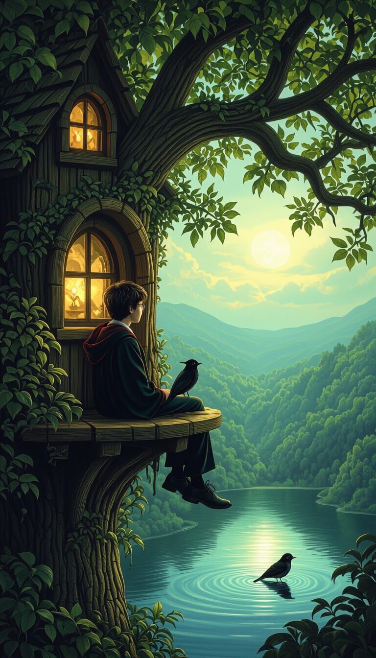 Harry Potter in Treehouse, Moody Surrealism