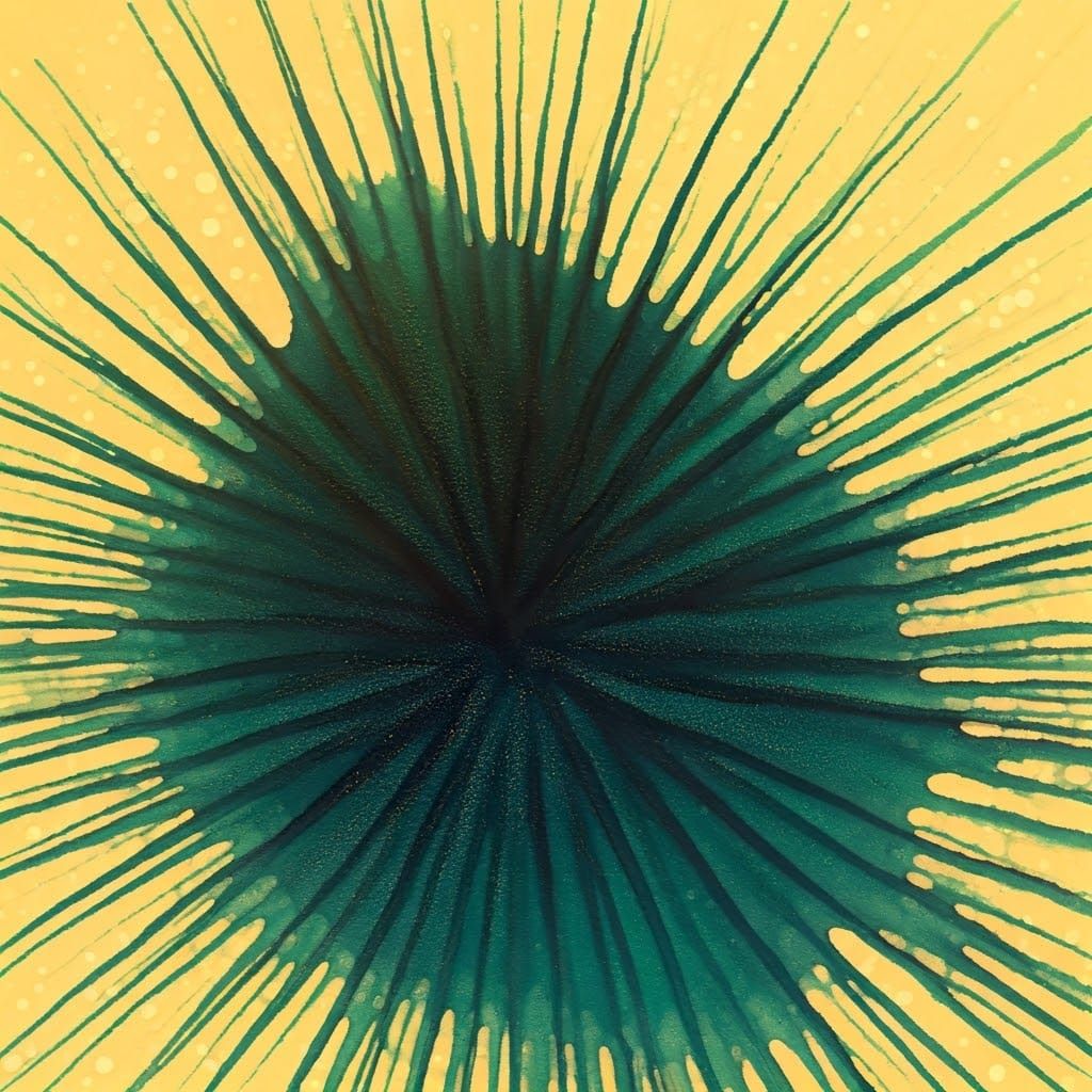 Abstract Art in Black, Green, and Blue Hues