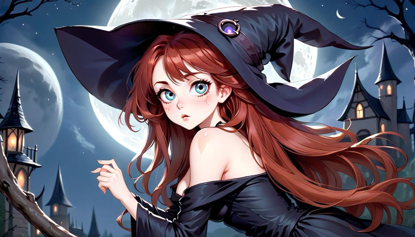 Fantasycore Witch Under the Moon