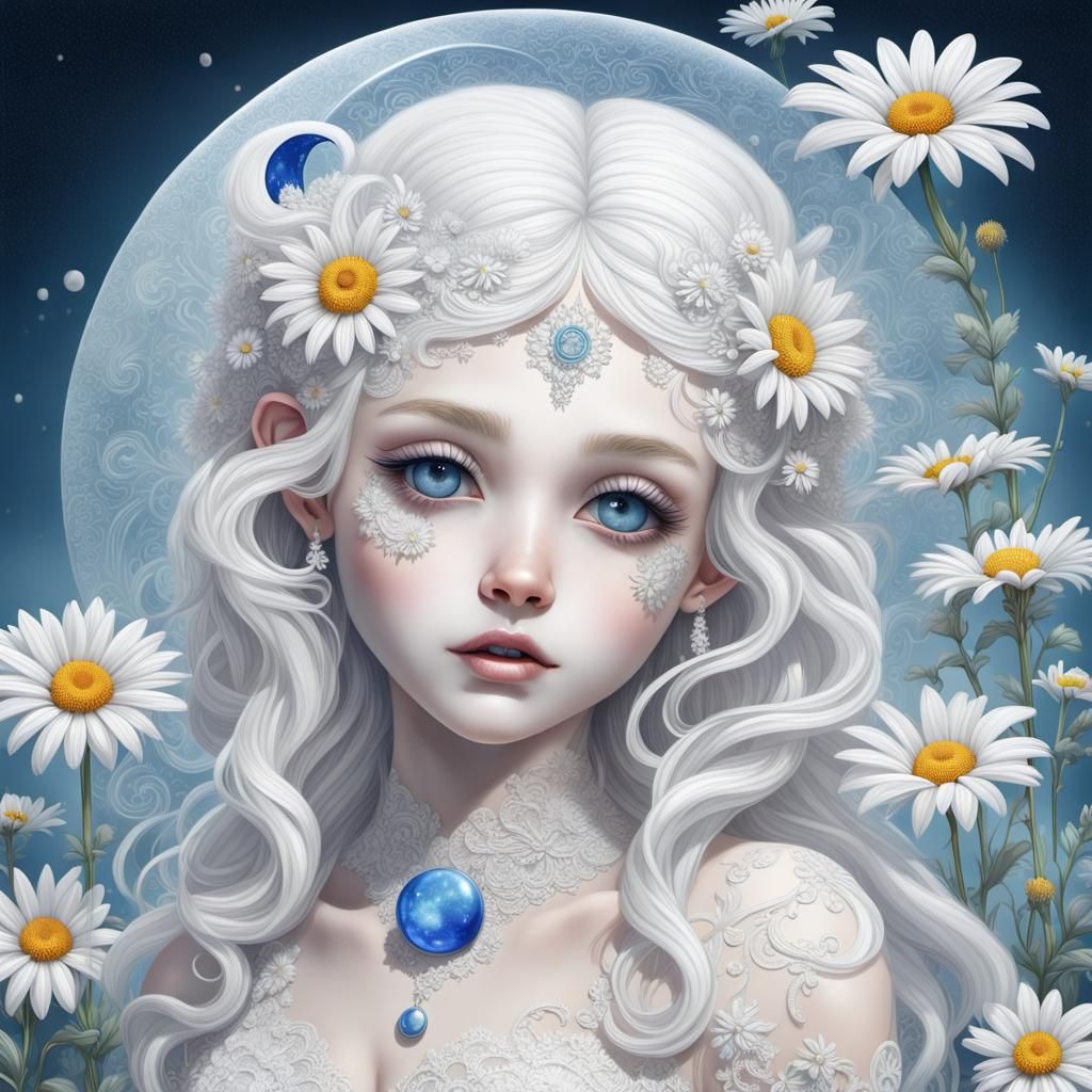 Whimsical Elf Ragdoll with Moon in Candy Art Style