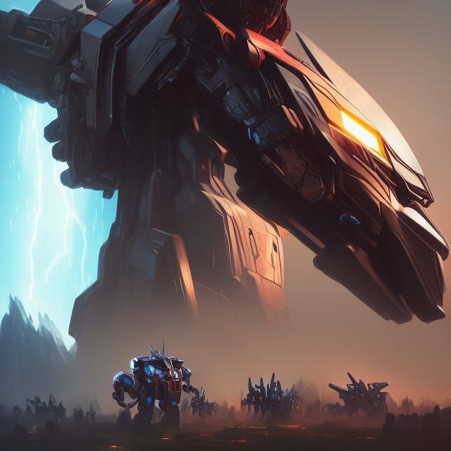 Transformers Robots in Dark Fantasy Style