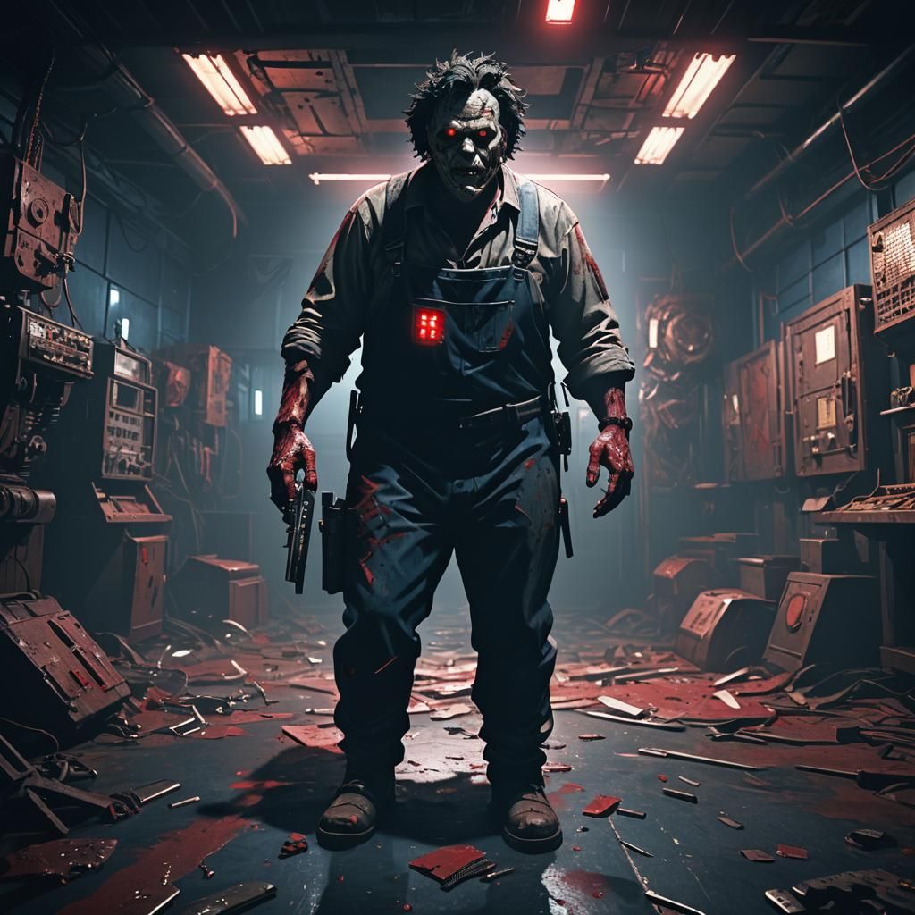 Leatherface in Cyberpunk Horror Lair