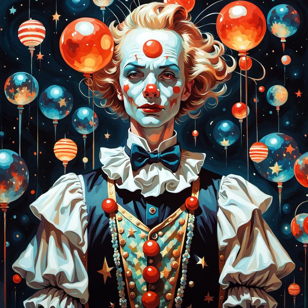 Eternal Love Couple in Clown Costumes