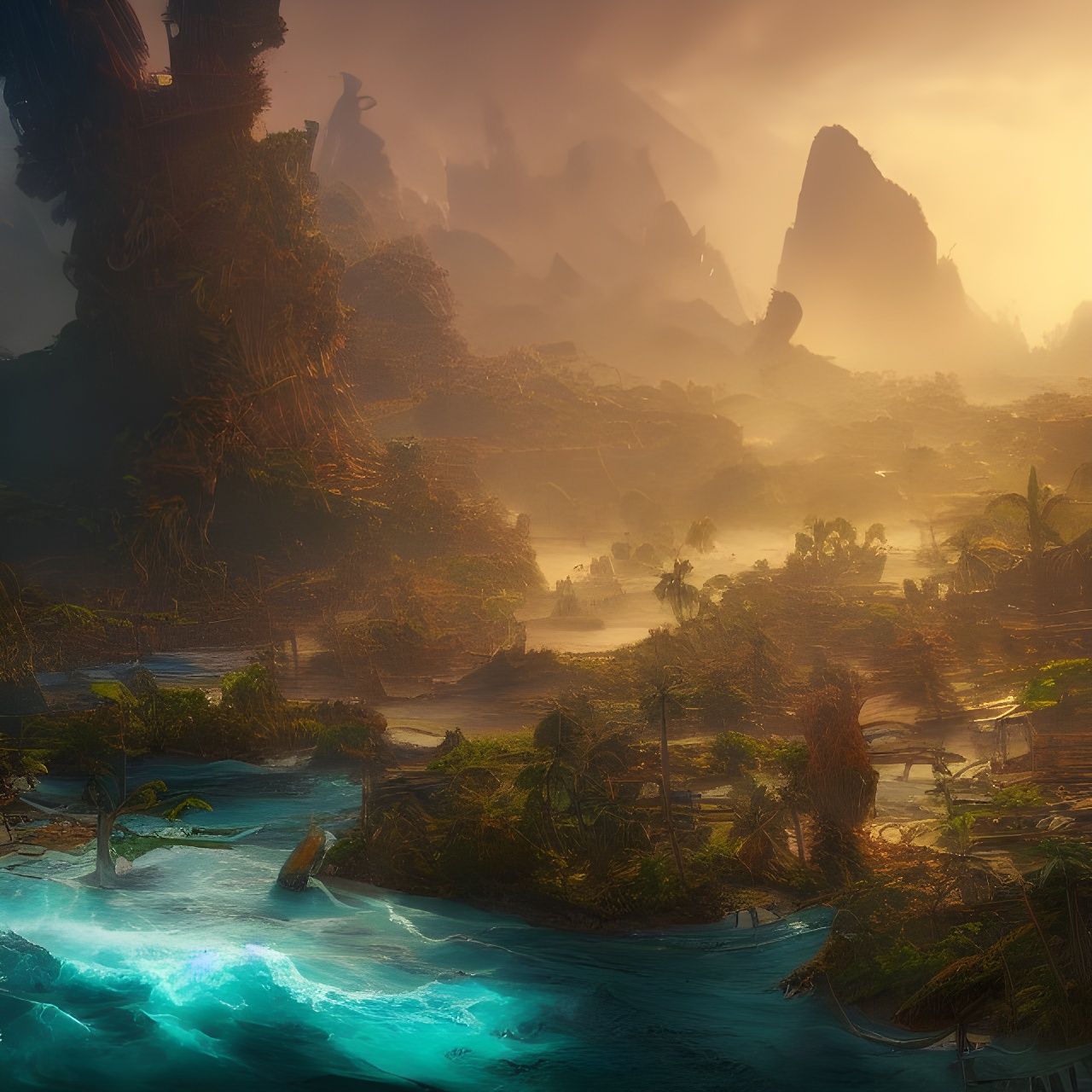 Shipwrecked Island: Fantasy Art in Intense Colors