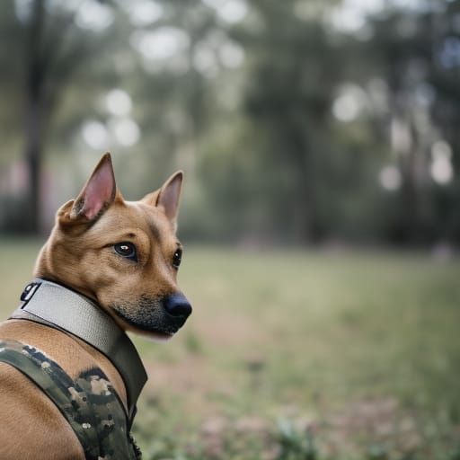Dog Army Soldier in Professional Photo