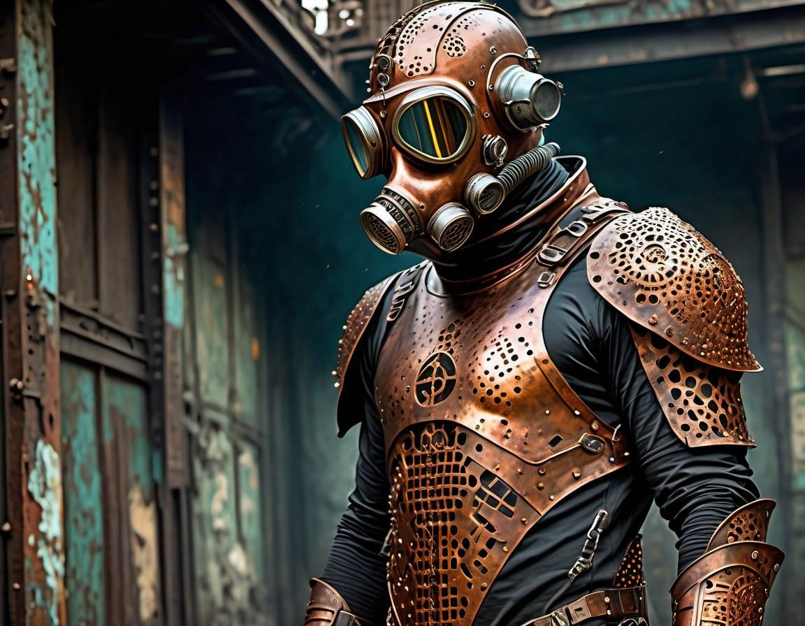 HAZMAT Suit in Post-Apocalyptic Steampunk Style
