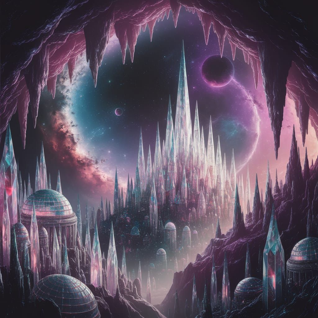 Crystal City in Nebula: Cosmic Fantasy Art