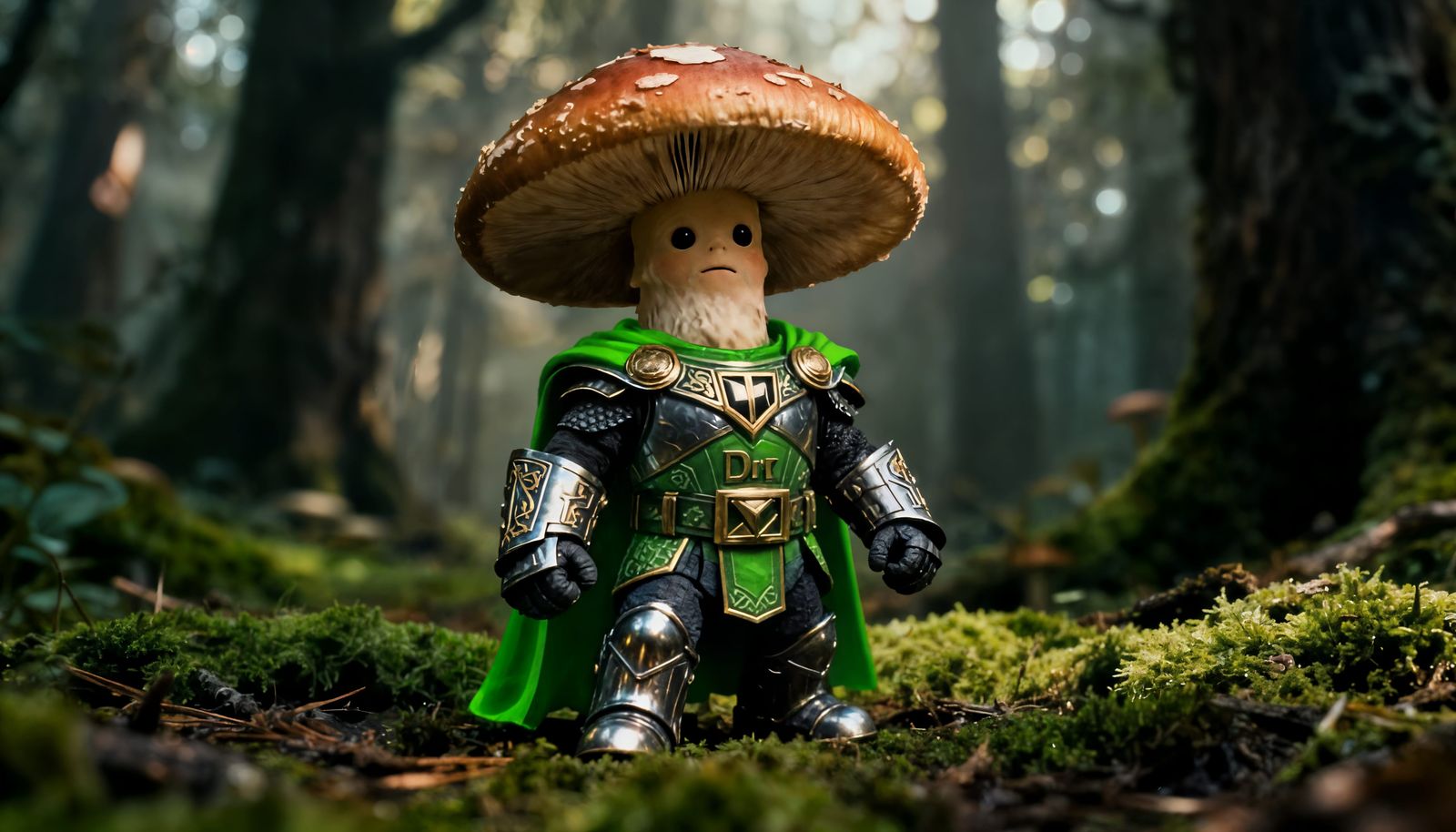 Dr. Doom as a Mushroom Person in Forest