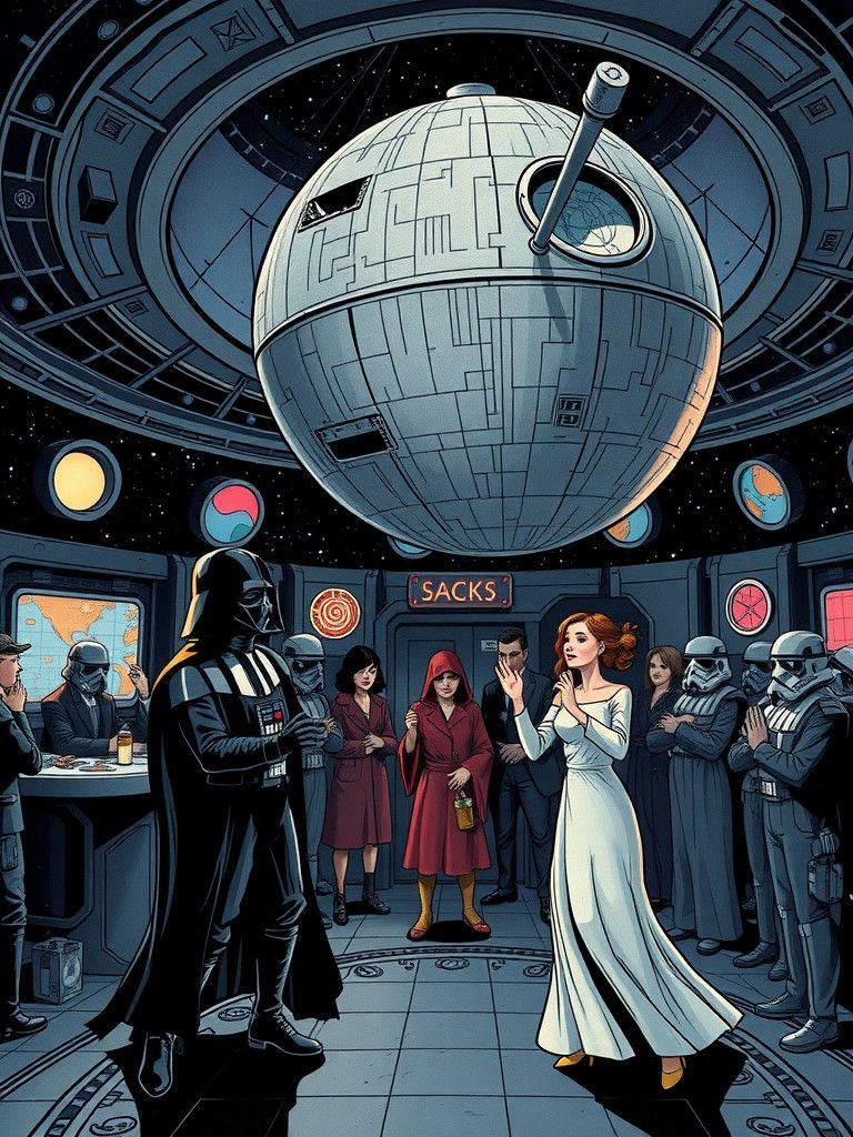 Star Wars Disco with Darth Vader and Princess Leia