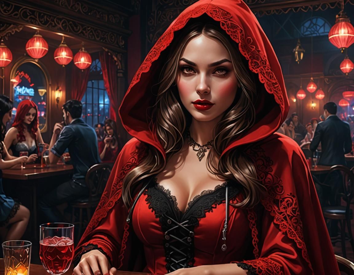 Red Riding Hood in a Nightclub: Photo-Realistic Image