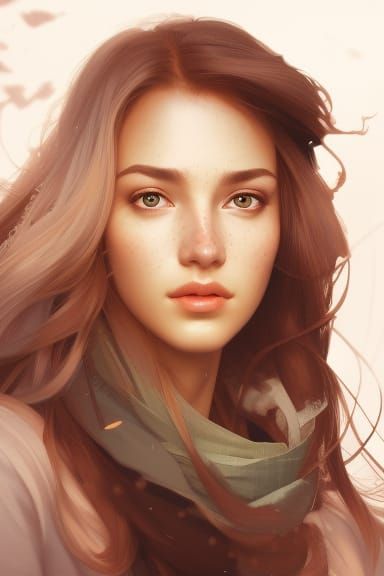 Detailed Portrait of a Beautiful Young Woman