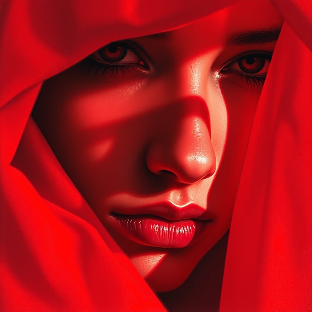 Intense Red Light Reveals Face in Emotional Realism