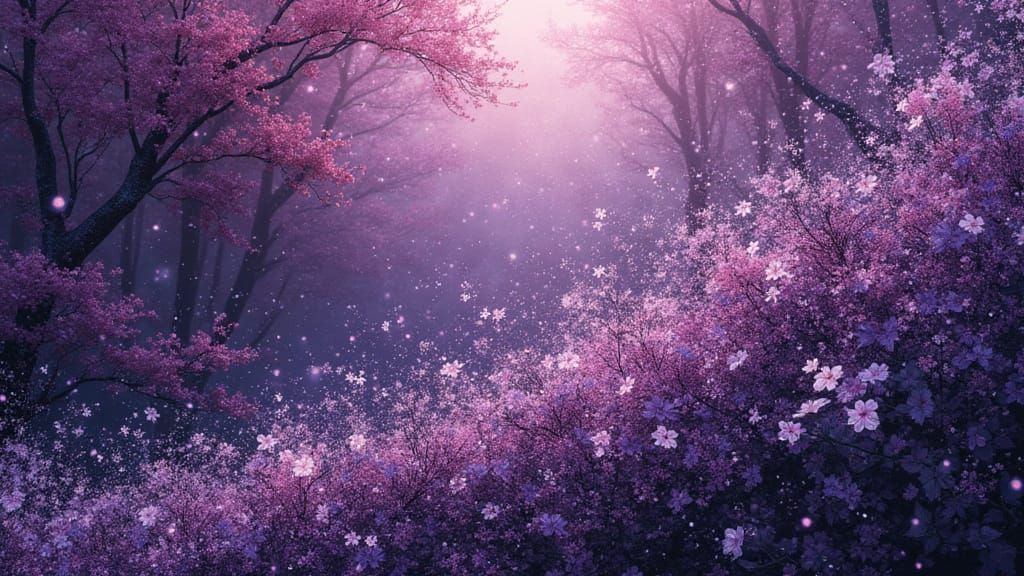 Kinetic Pointillism: Silver and Purple Abstract