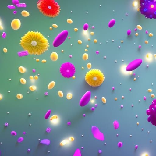 Crystal Flowers in 3D Digital Art Style