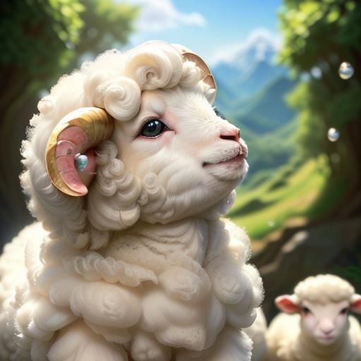 Cute Lambs in Springtime, Botero Style