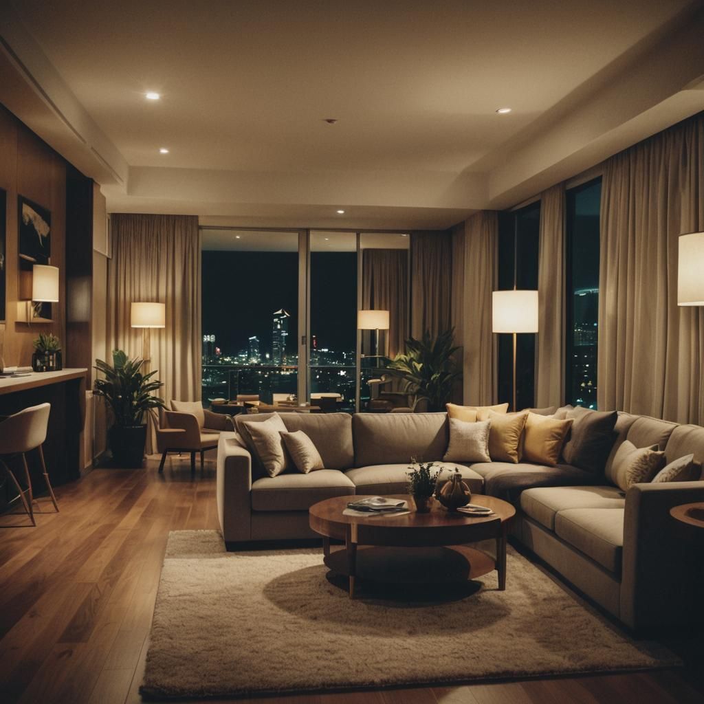 Luxurious Suite in Gold Coast at Night