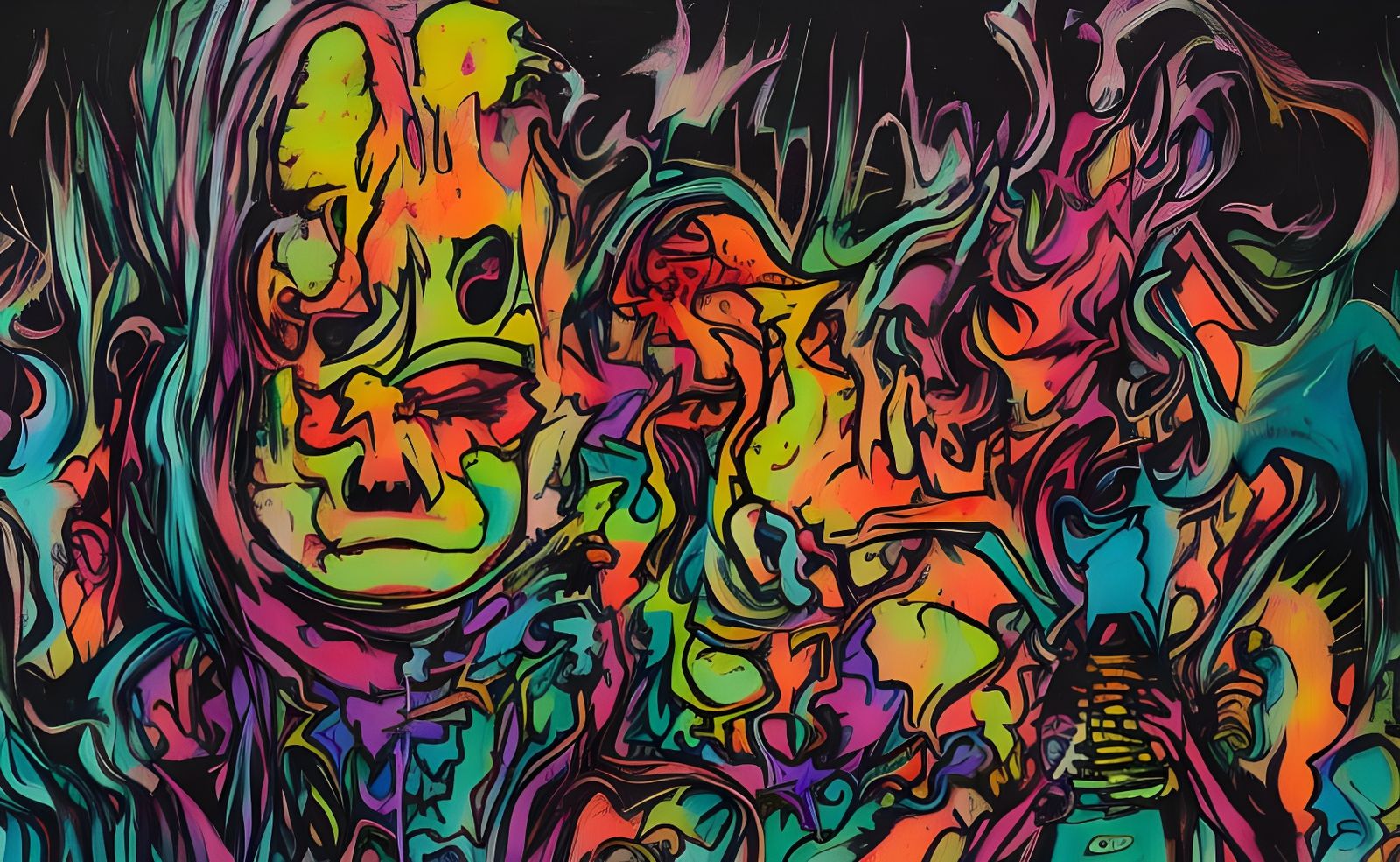 Exploding Turmoil: A Breakcore Style Painting