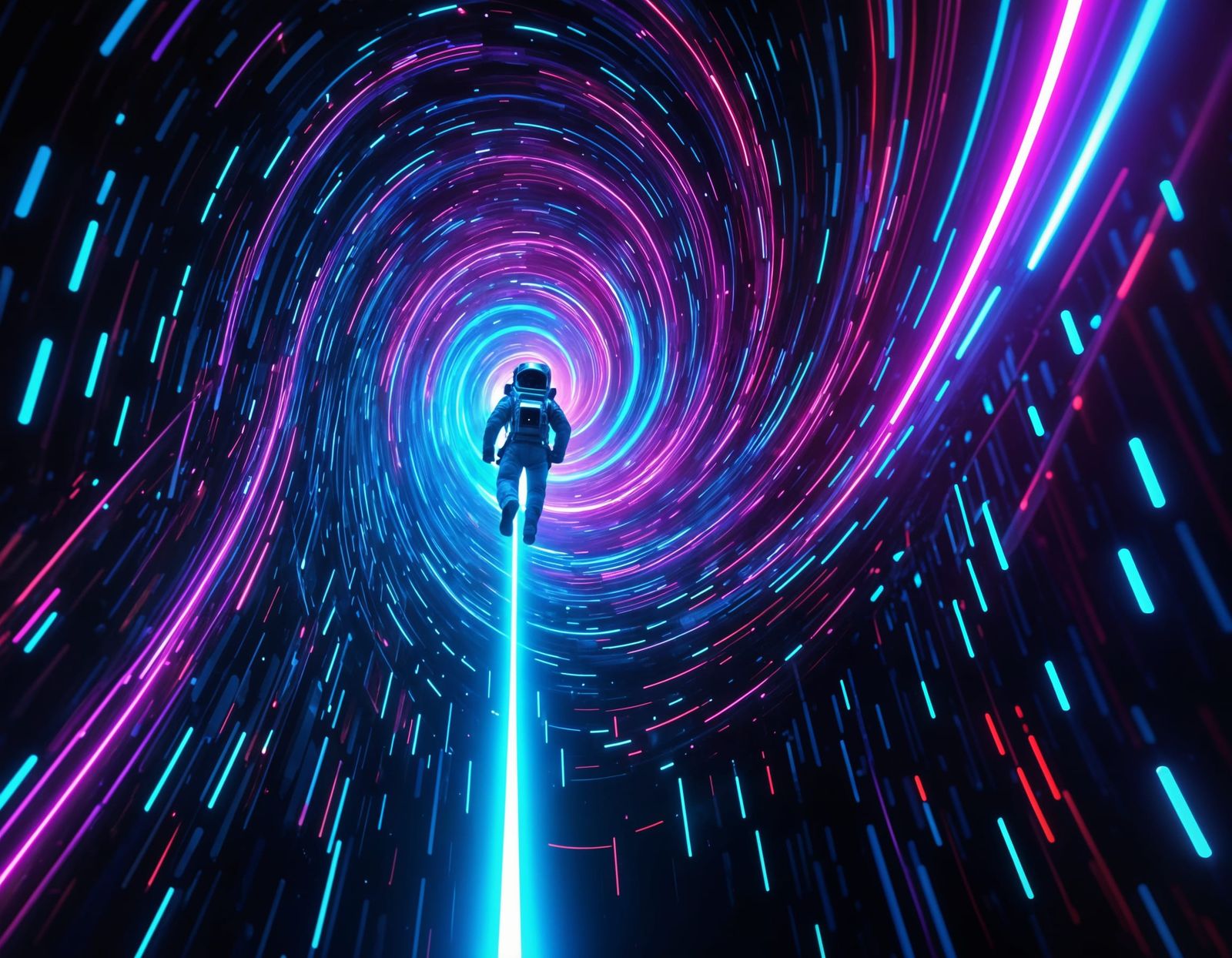 Astronaut Lost in Digital Vortex, Memories Fade