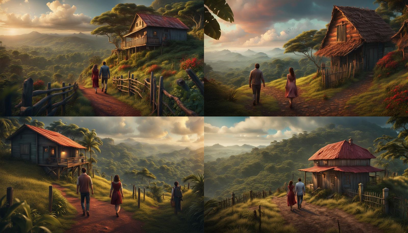 Costa Rican Hills: A Detailed Matte Painting